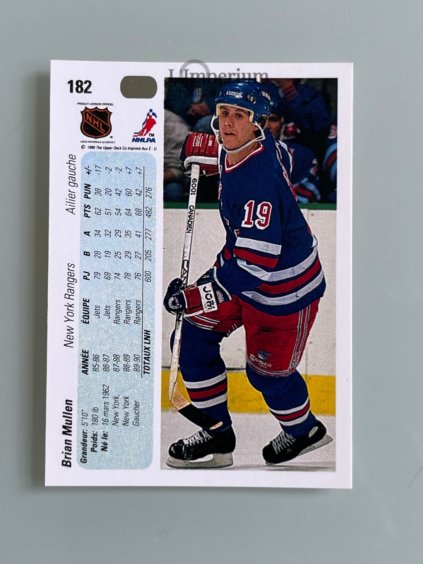 182. Brian Mullen Upper Deck 1990-91 French Hockey Card