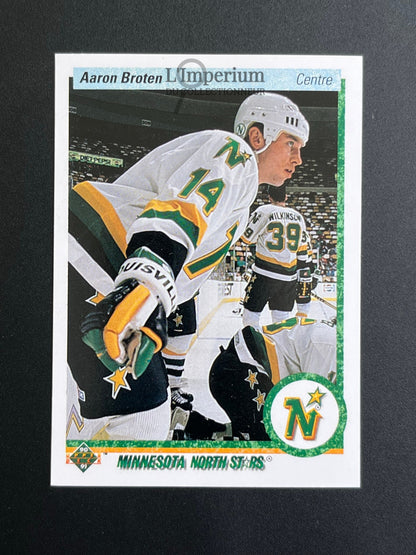 210. Aaron Broten Upper Deck 1990-91 French Hockey Card