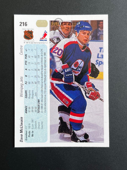 216. Dave McLIwain Upper Deck 1990-91 French Hockey Card