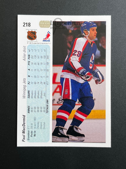 218. Paul MacDermid Upper Deck 1990-91 French Hockey Card