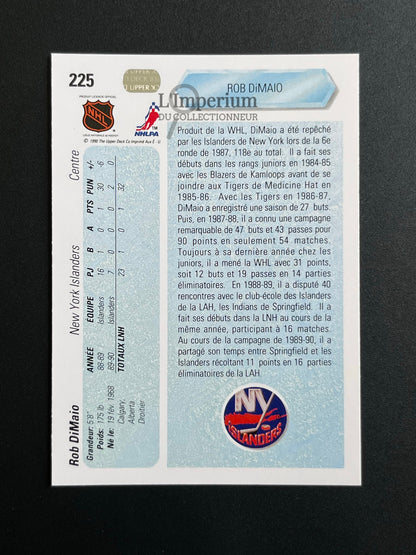 225. Rob DiMaio RC Upper Deck 1990-91 French Hockey Card