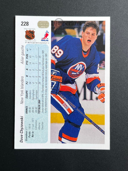 228. Dave Chyzowski RC Upper Deck 1990-91 French Hockey Card