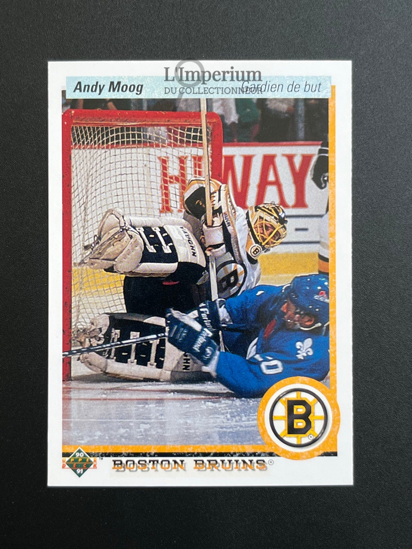 232. Andy Moog Upper Deck 1990-91 French Hockey Card