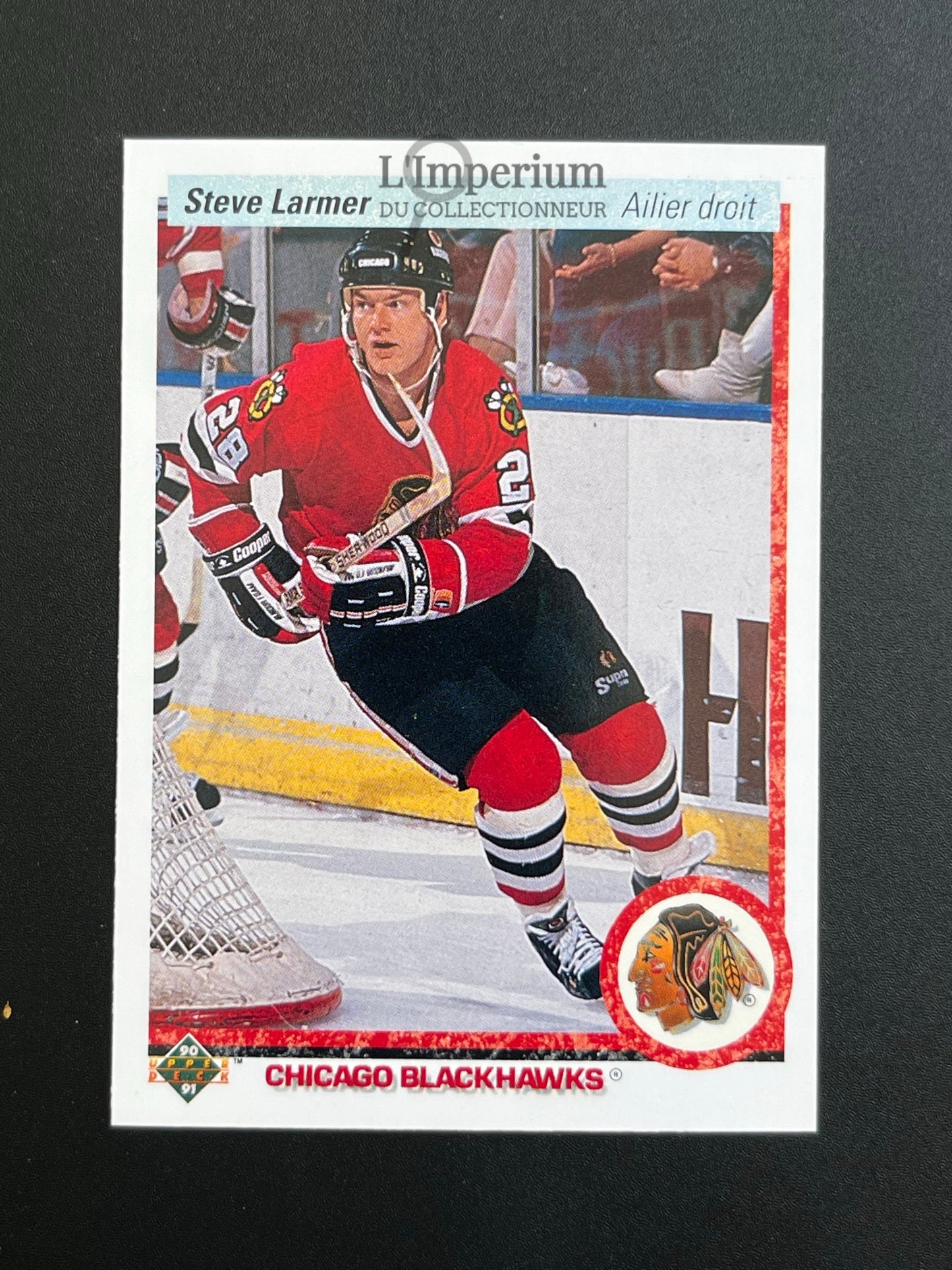 242. Steve Larmer Upper Deck 1990-91 French Hockey Card