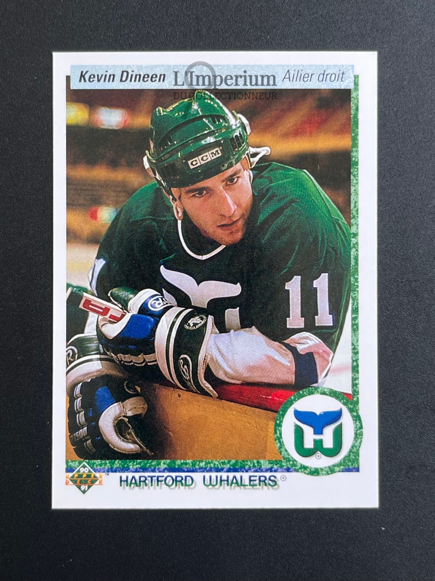 266. Kevin Dinnen Upper Deck 1990-91 French Hockey Card