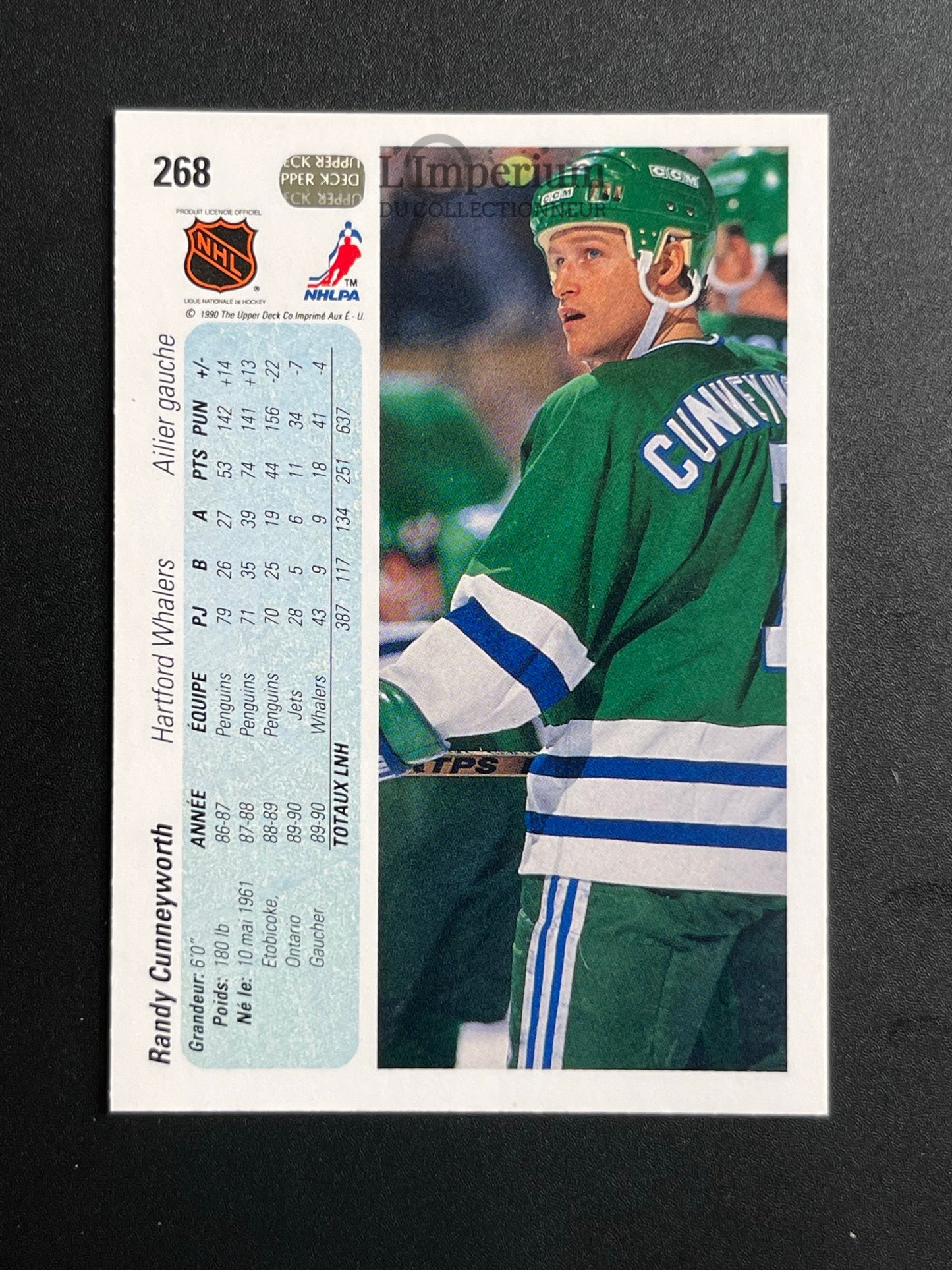 268. Randy Cunneyworth Upper Deck 1990-91 French Hockey Card