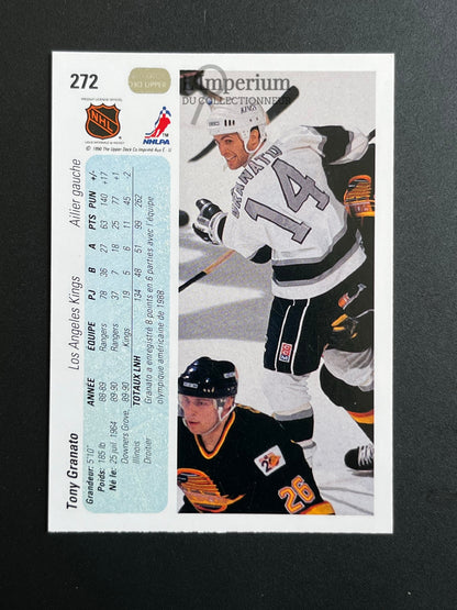 272. Tony Granato Upper Deck 1990-91 French Hockey Card