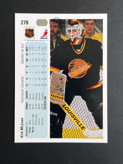 278. Kirk McLean Upper Deck 1990-91 French Hockey Card
