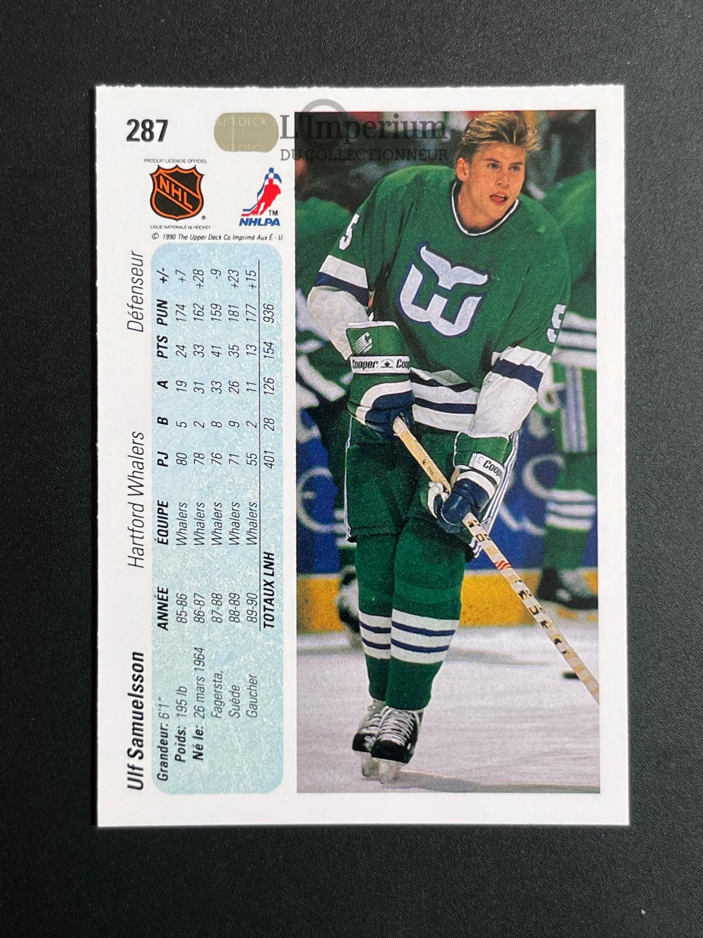 287. Ulf Samuelsson Upper Deck 1990-91 French Hockey Card