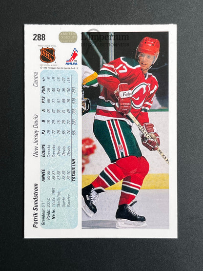 288. Patrick Sundstrom Upper Deck 1990-91 French Hockey Card