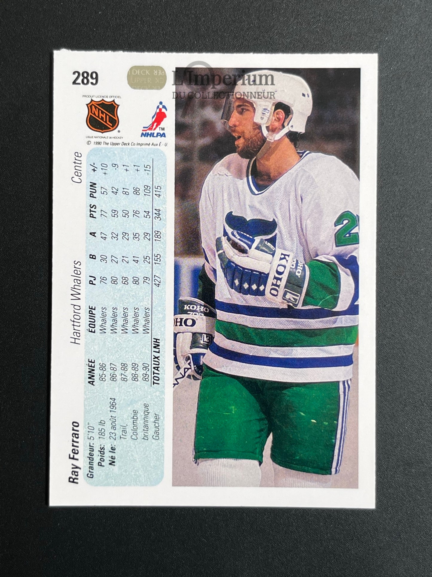 289. Ray Ferrero Upper Deck 1990-91 French Hockey Card