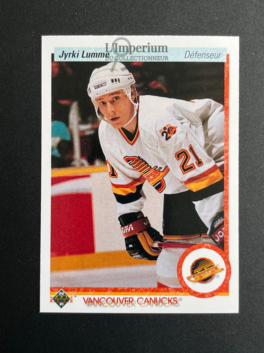 297. Jyrki Lumme RC Upper Deck 1990-91 French Hockey Card