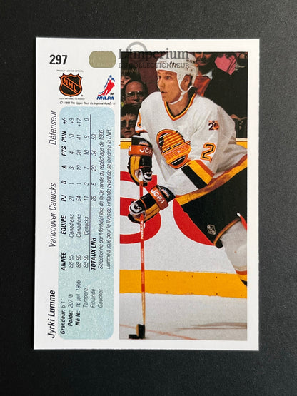 297. Jyrki Lumme RC Upper Deck 1990-91 French Hockey Card