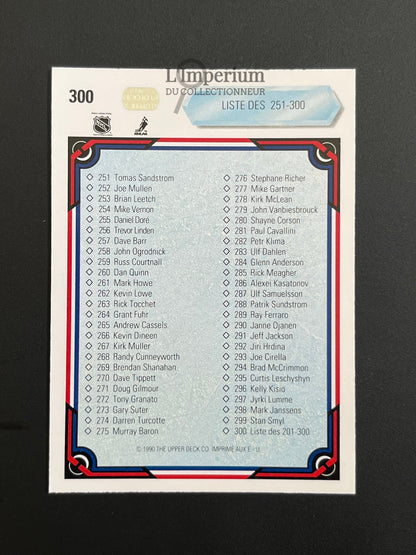 300. Checklist 201-300 Upper Deck 1990-91 French Hockey Card