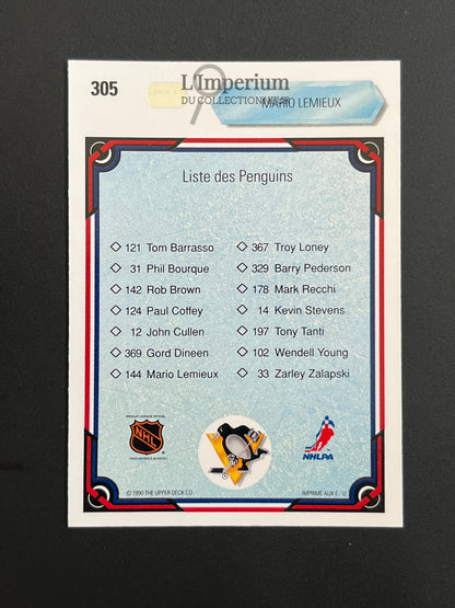 305. Mario Lemieux TC Upper Deck 1990-91 French Hockey Card