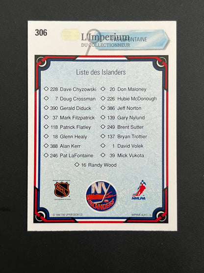 306. Pat Lafontaine TC Upper Deck 1990-91 French Hockey Card