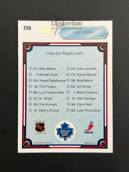 310. Gary Leeman TC Upper Deck 1990-91 French Hockey Card