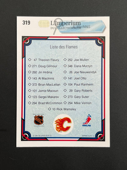 319. Al MacInnis TC Upper Deck 1990-91 French Hockey Card