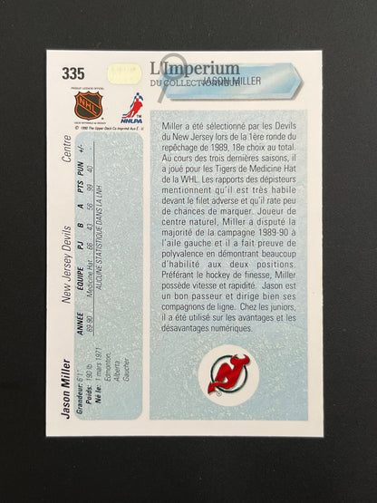 335. Jason Miller RC Upper Deck 1990-91 French Hockey Card