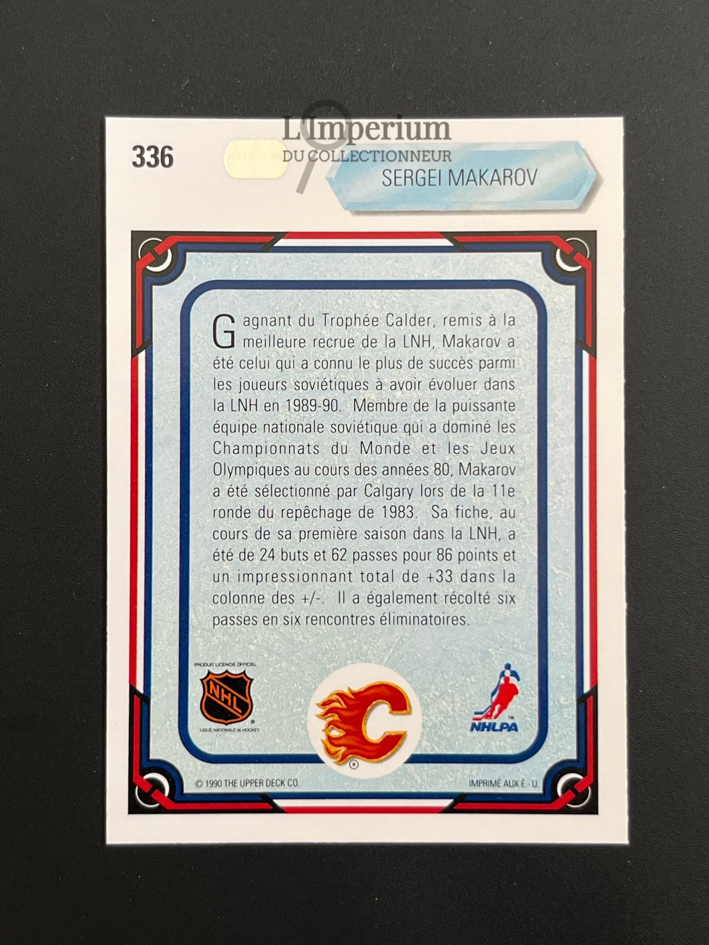 336. Sergei Makarov ART Upper Deck 1990-91 French Hockey Card