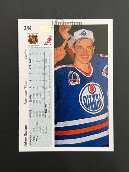 344. Adam Graves RC Upper Deck 1990-91 French Hockey Card