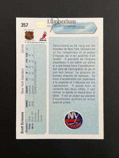 357. Scott Scissons RC Upper Deck 1990-91 French Hockey Card