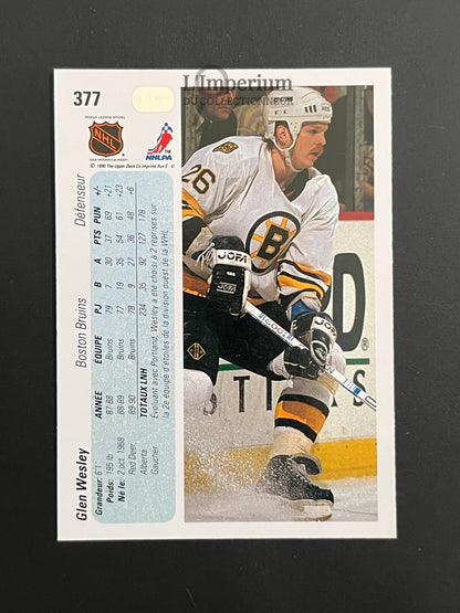 377. Glen Wesley Upper Deck 1990-91 French Hockey Card