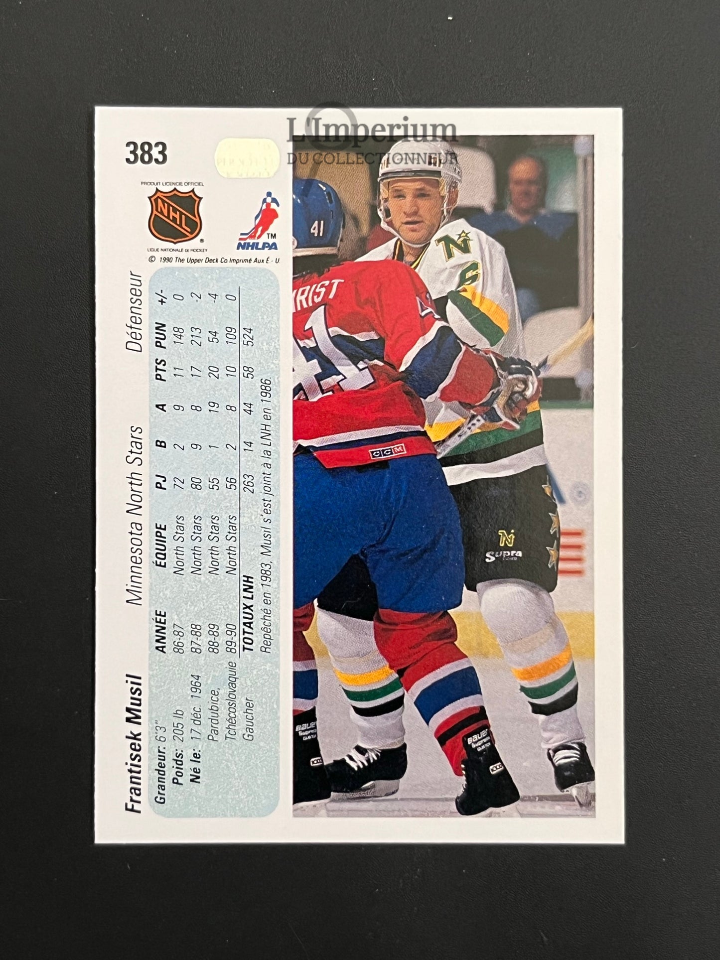 383. Frank Musil Upper Deck 1990-91 French Hockey Card