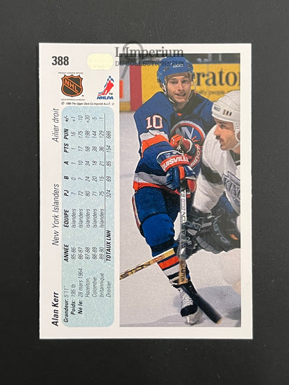 388. Alan Kerr Upper Deck 1990-91 French Hockey Card