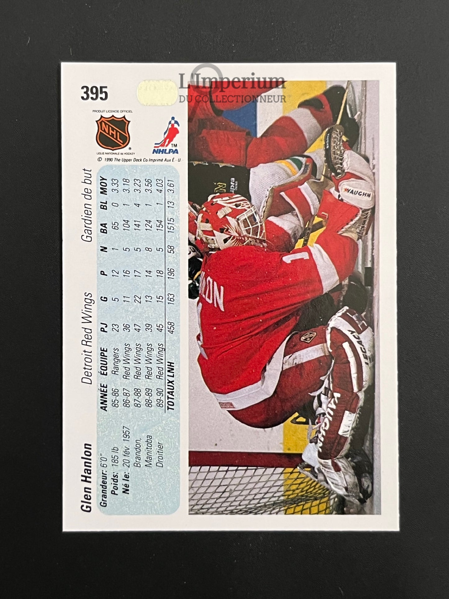 395. Glen Hanton Upper Deck 1990-91 French Hockey Card