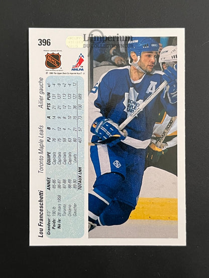 396. Lou Franceschetti RC Upper Deck 1990-91 French Hockey Card
