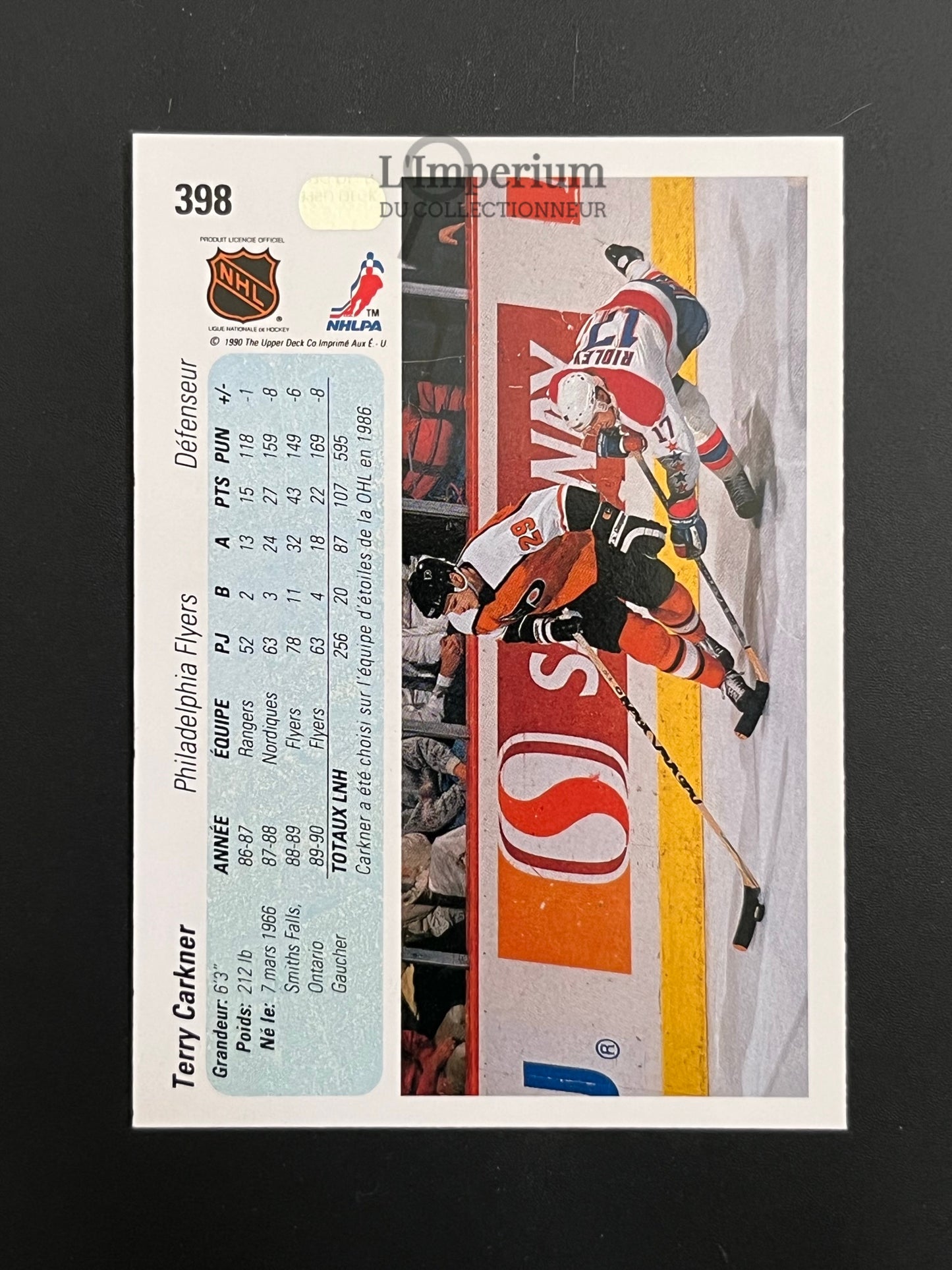 398. Terry Carkner Upper Deck 1990-91 French Hockey Card